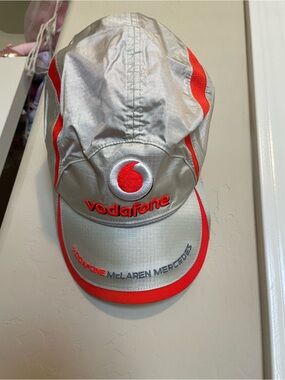 Vodafone McLaren Mercedes Silver and Red Racing Cap